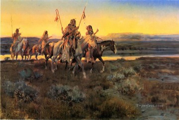 ピーガン 1918 チャールズ マリオン ラッセル アメリカン インディアン Oil Paintings